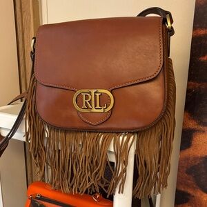 Ralph Lauren Tan Crossbody Bag with Fringe